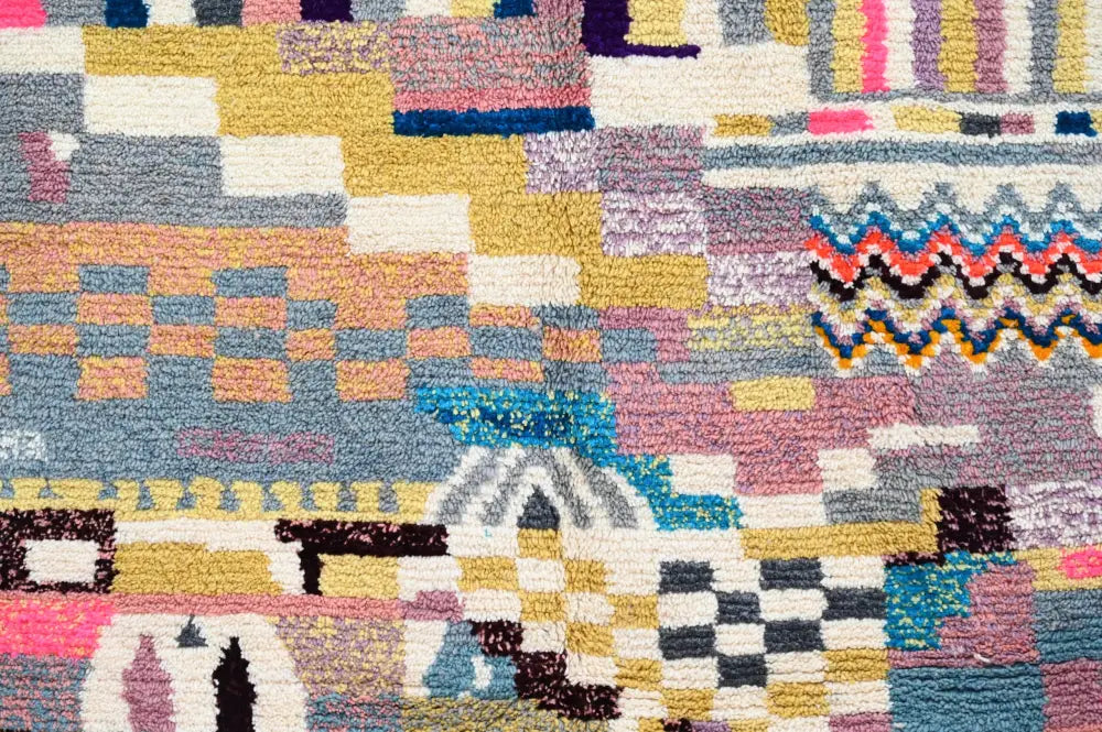 Earthy Patchwork Moroccan Rug