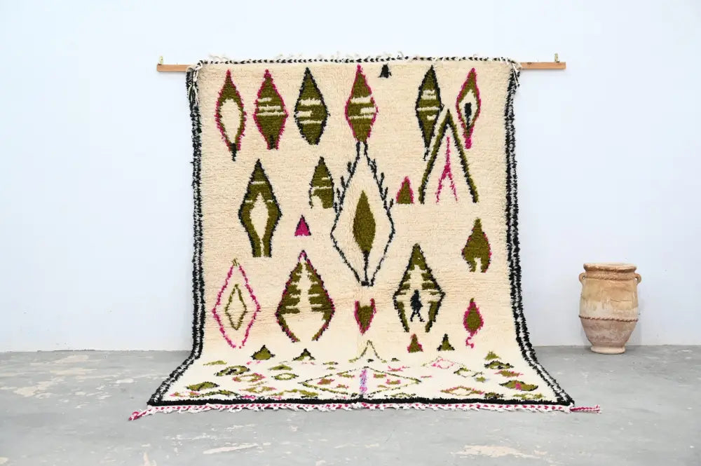 Beige Olive Moroccan Rug