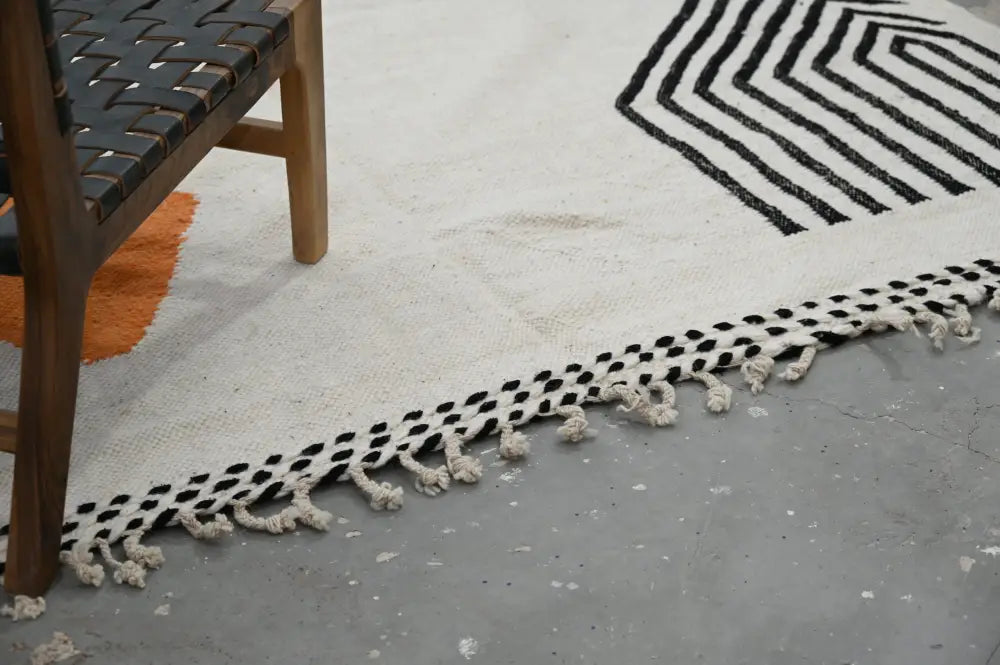 Beige Orange Moroccan Rug