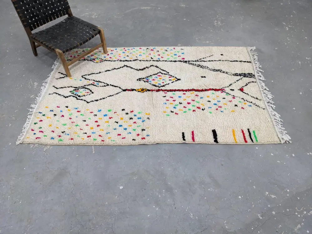 Cream Moroccan Azilal Rug