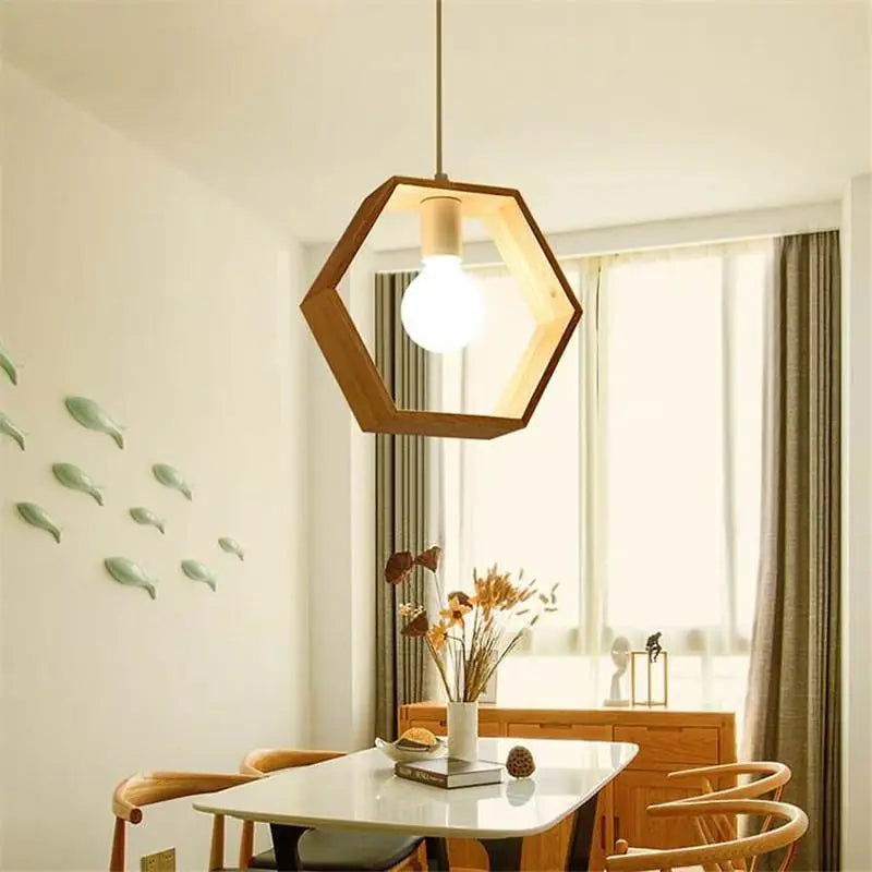 Triangular Wooden Pendant Lights