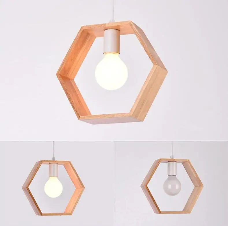 Triangular Wooden Pendant Lights