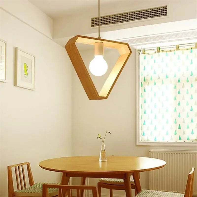 Triangular Wooden Pendant Lights
