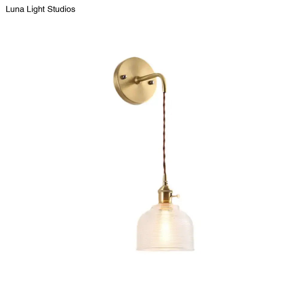Textured Glass Dome Sconce