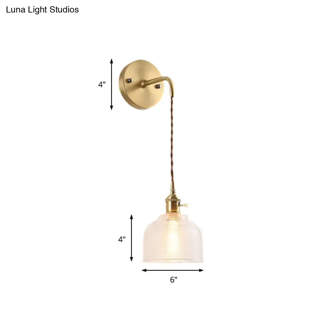 Textured Glass Dome Sconce