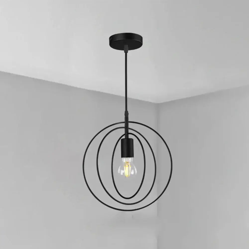 Black Industrial Ring Chandelier