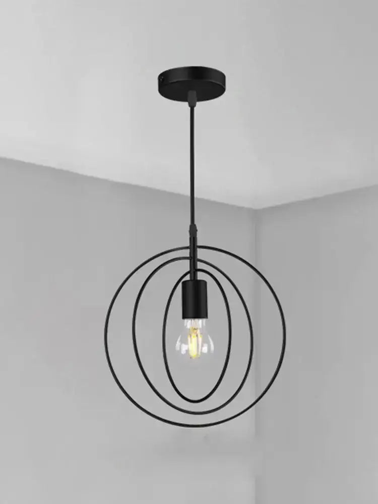 Black Industrial Ring Chandelier