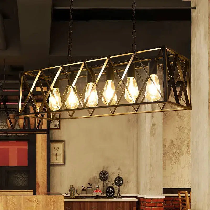 Black Lattice Industrial Pendant