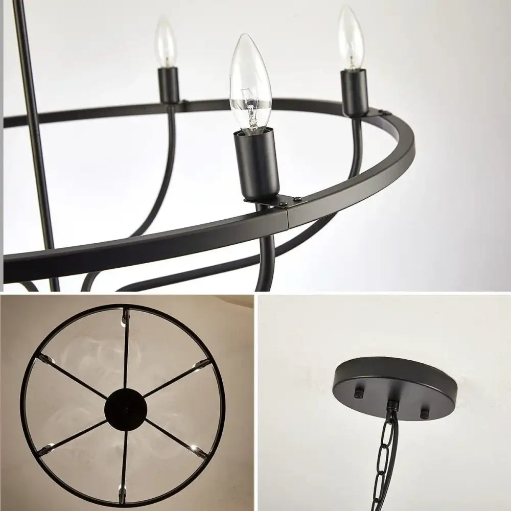 Black Iron Industrial Chandelier