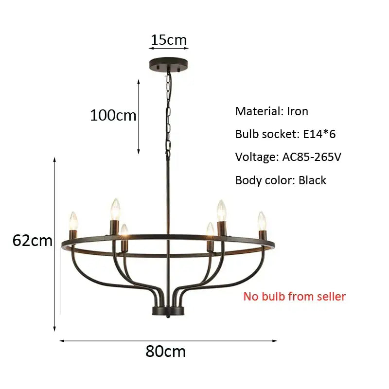 Black Iron Industrial Chandelier