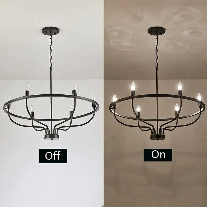 Black Iron Industrial Chandelier