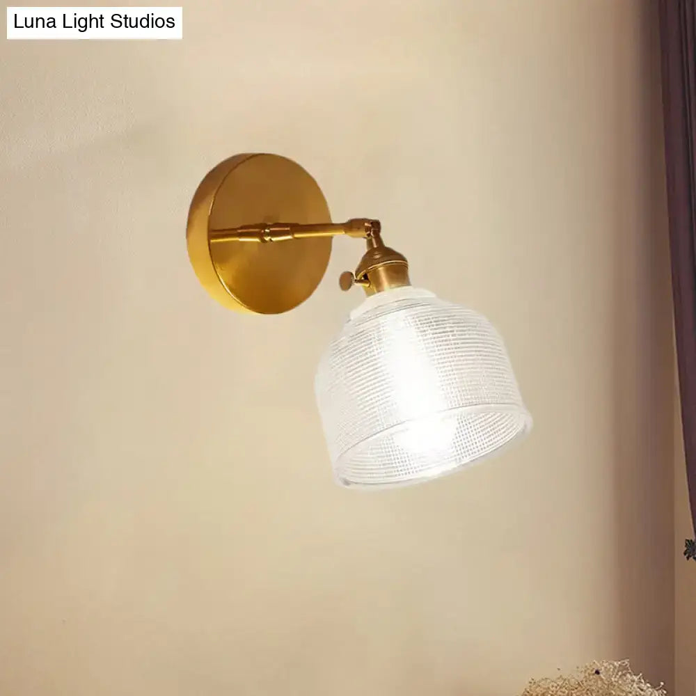Brass Frosted Dome Sconce