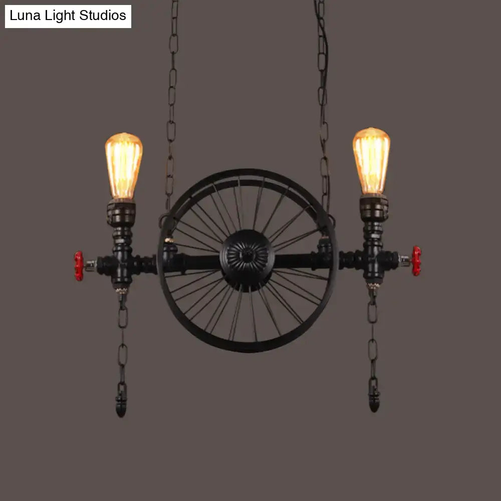 Black Iron Wheel Fixture