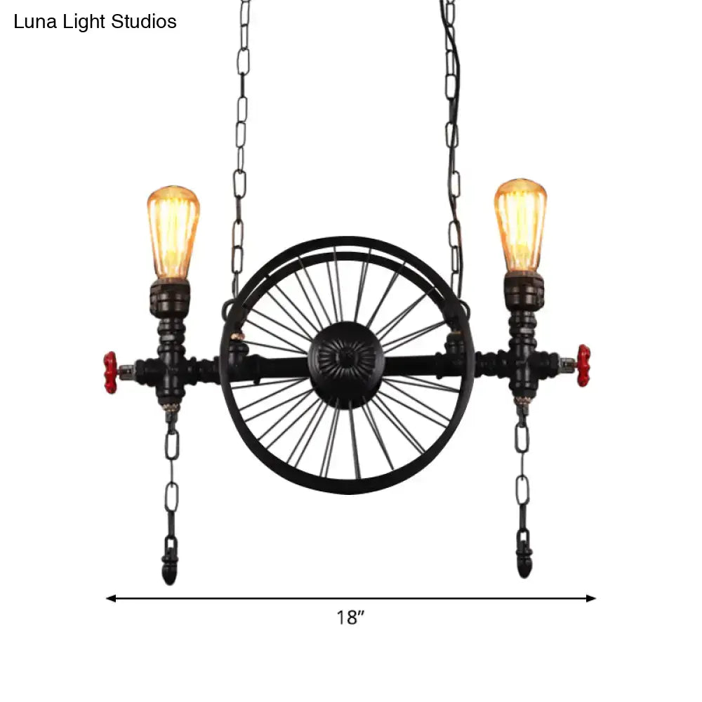 Black Iron Wheel Fixture