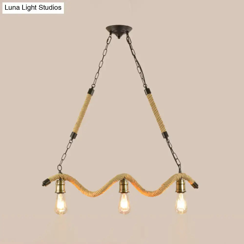 Rope Exposed Bulb Pendant