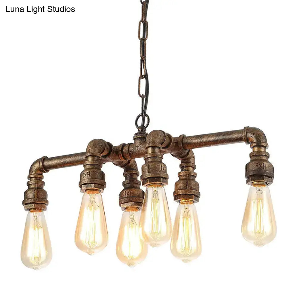 Black Industrial Pipe Chandelier