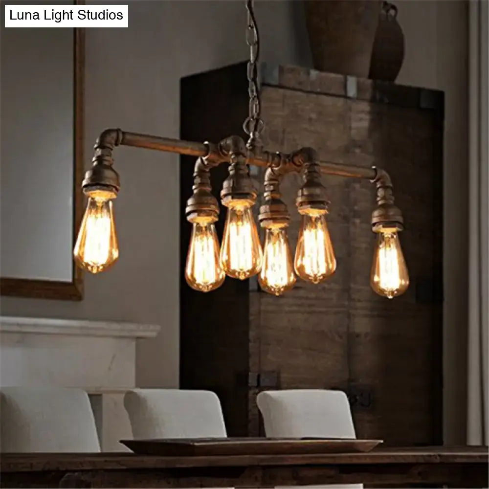 Black Industrial Pipe Chandelier