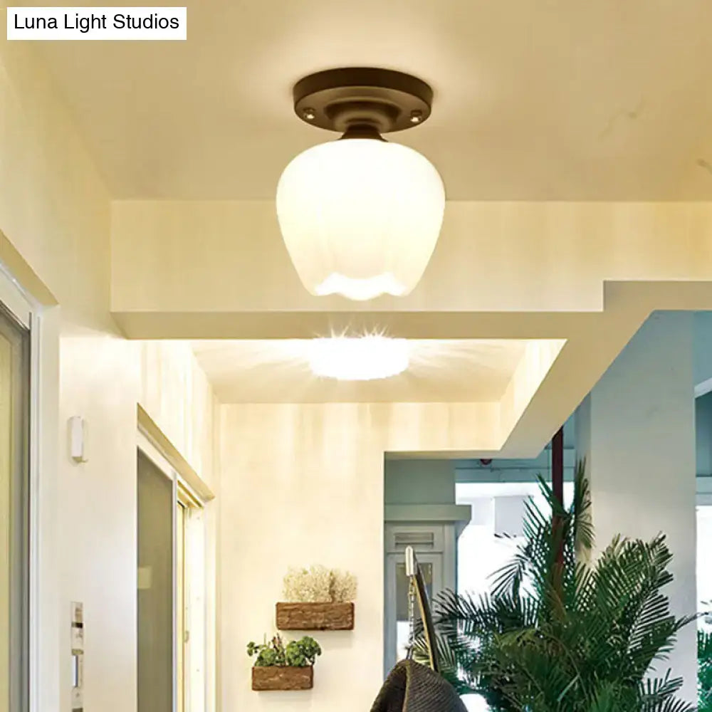 Bronze Black Glass Ceiling Light