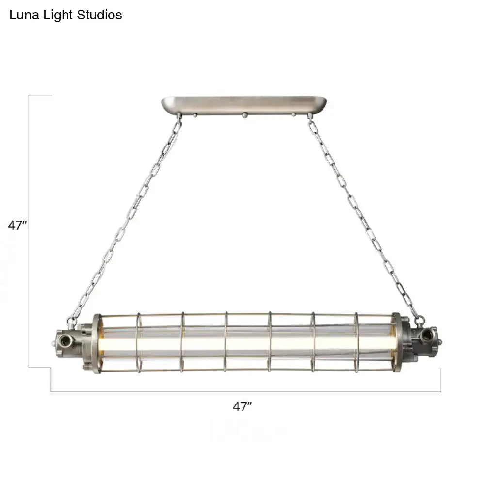 Silver Glass Pendant Light