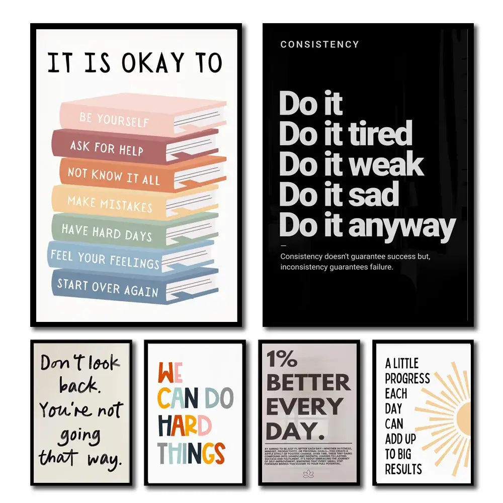 Colorful Book Stack Poster