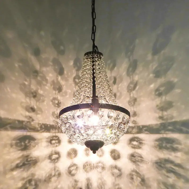 Black Crystal Chandelier Iron Art for Formal Dining