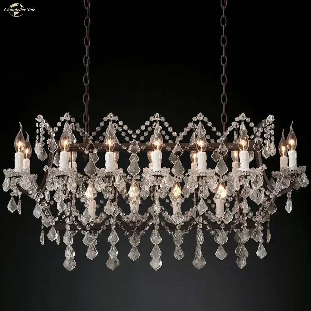 Iron Crystal LED Chandelier