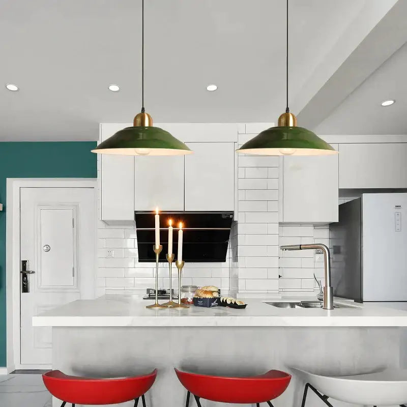 Green Enamel Chandelier