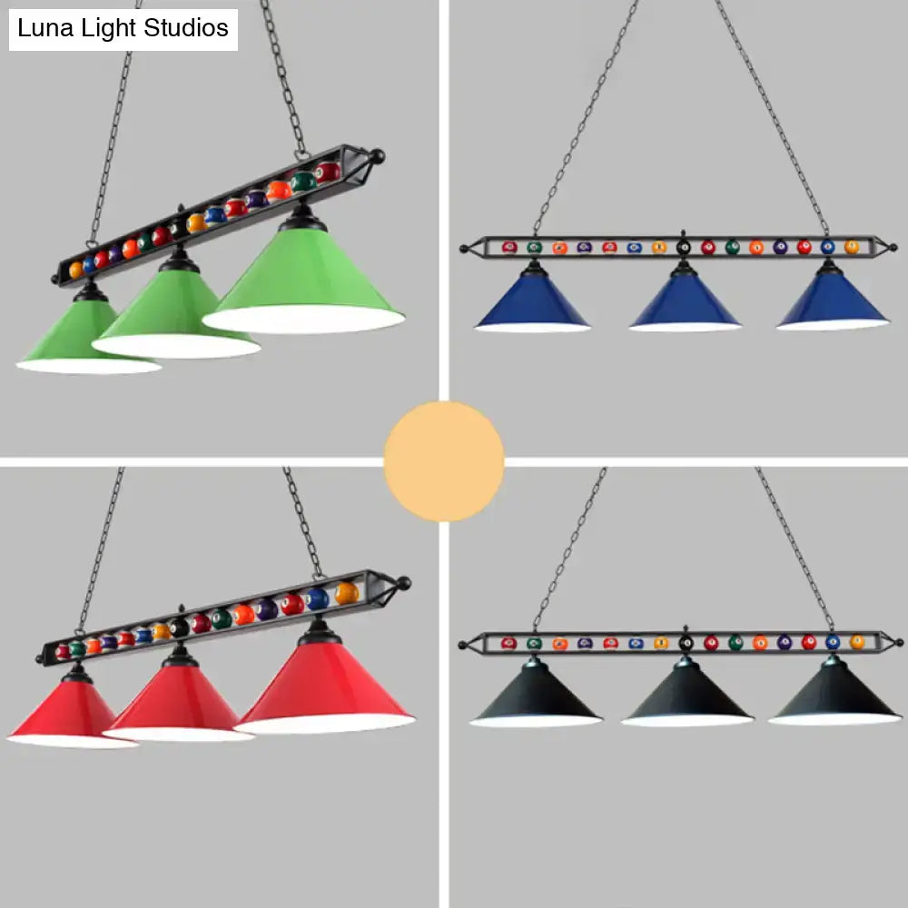 Red Iron Linear Ceiling Light