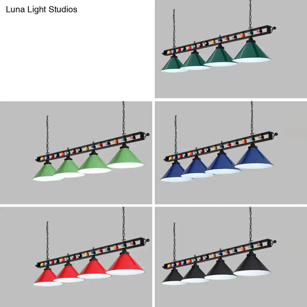 Red Iron Linear Ceiling Light