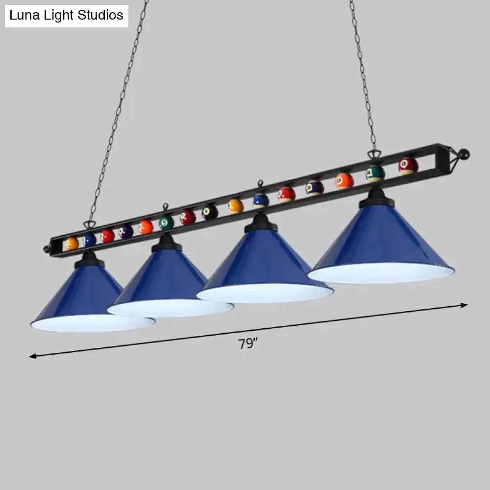 Red Iron Linear Ceiling Light