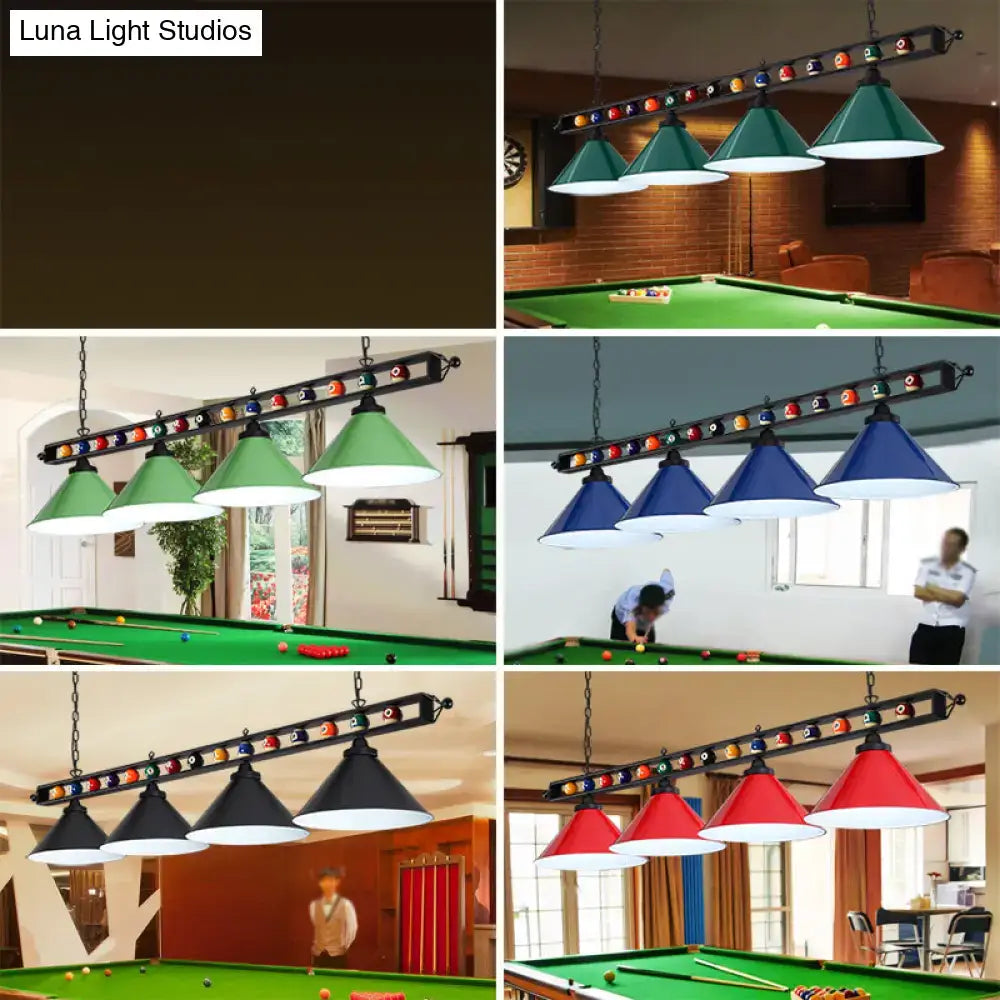 Red Iron Linear Ceiling Light