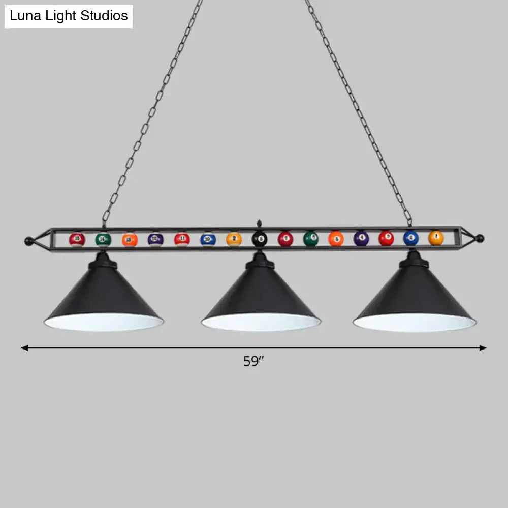 Red Iron Linear Ceiling Light