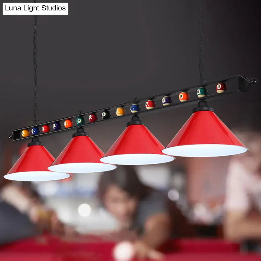 Red Iron Linear Ceiling Light