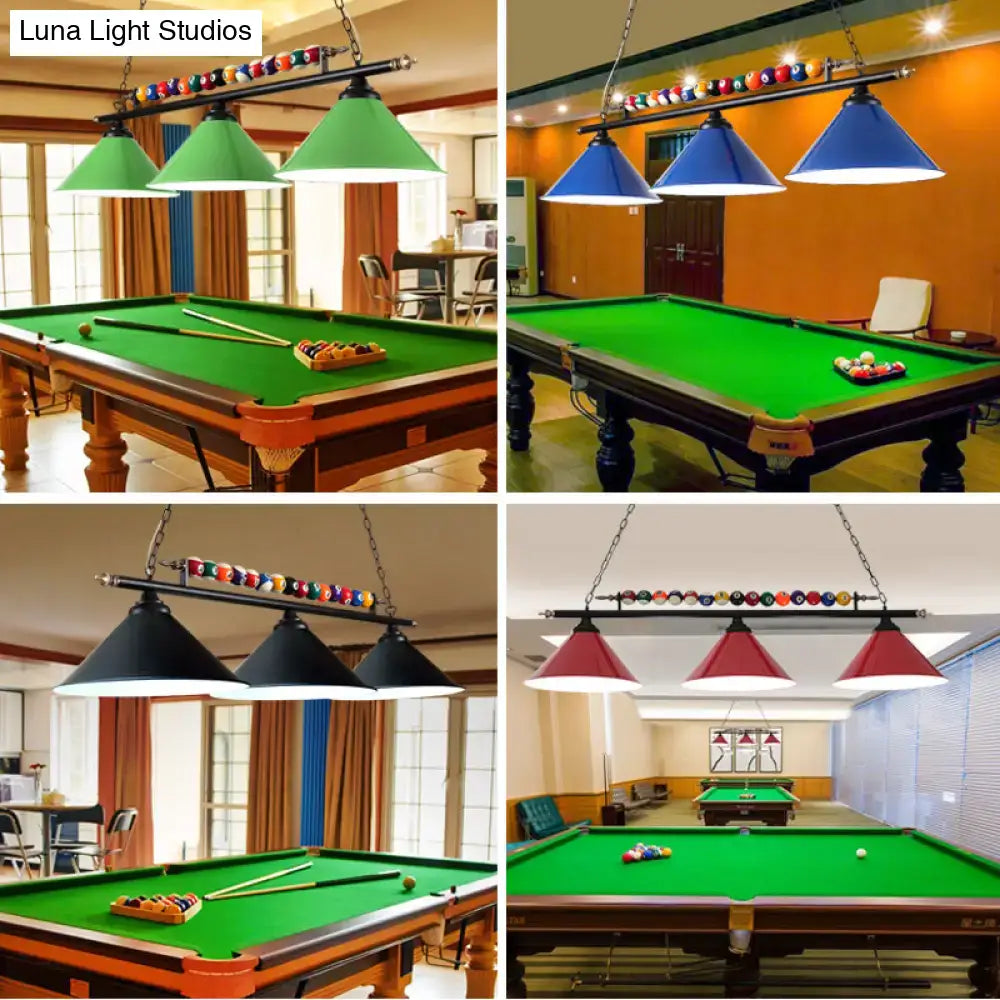 Red Iron Linear Ceiling Light