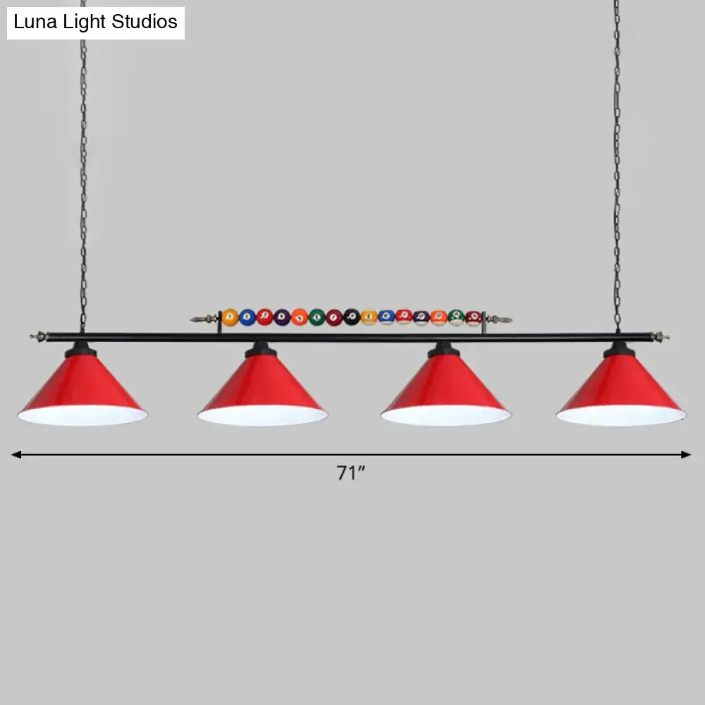 Red Iron Linear Ceiling Light
