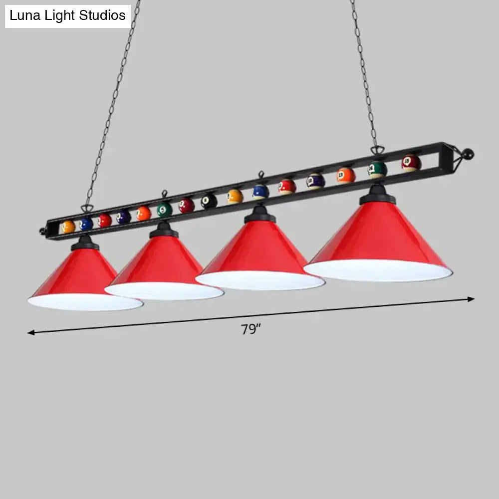 Red Iron Linear Ceiling Light