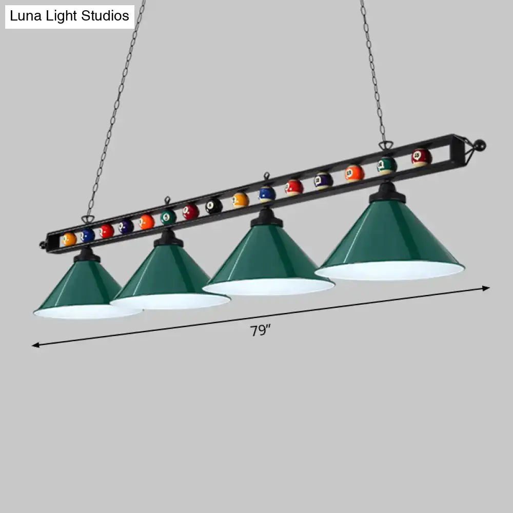 Red Iron Linear Ceiling Light