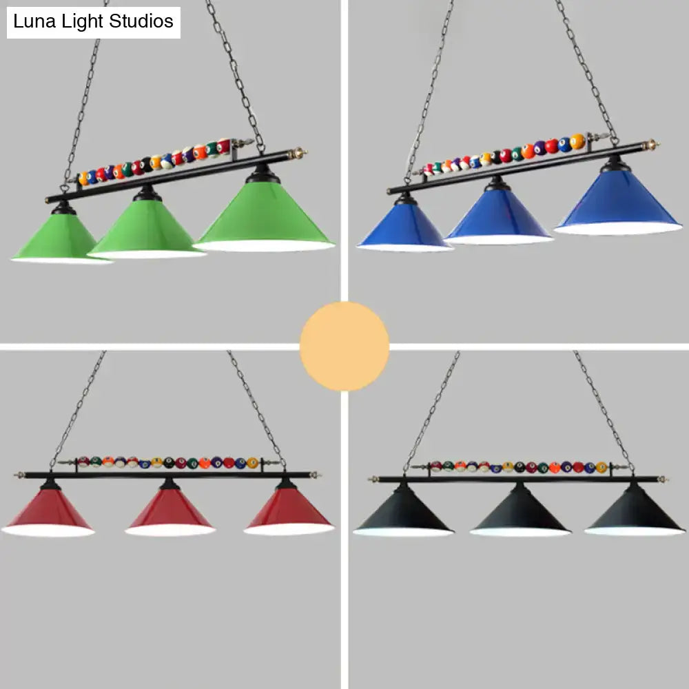 Red Iron Linear Ceiling Light