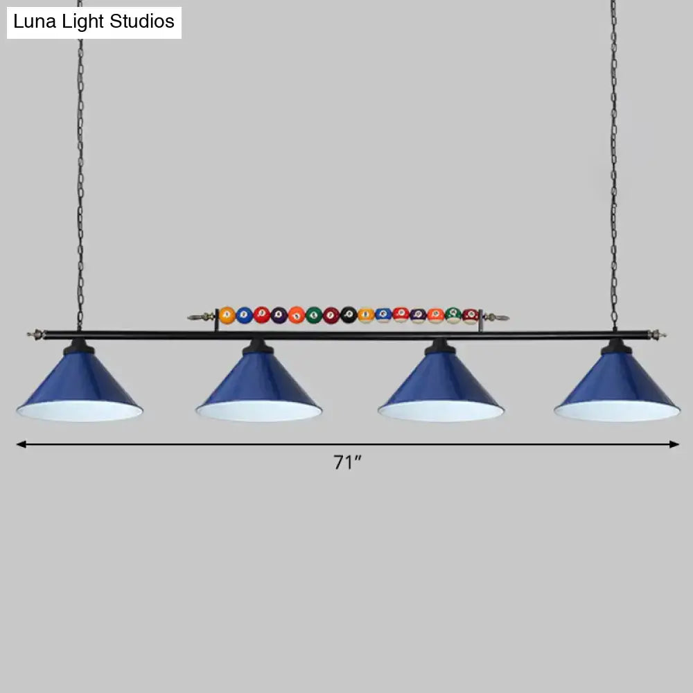 Red Iron Linear Ceiling Light