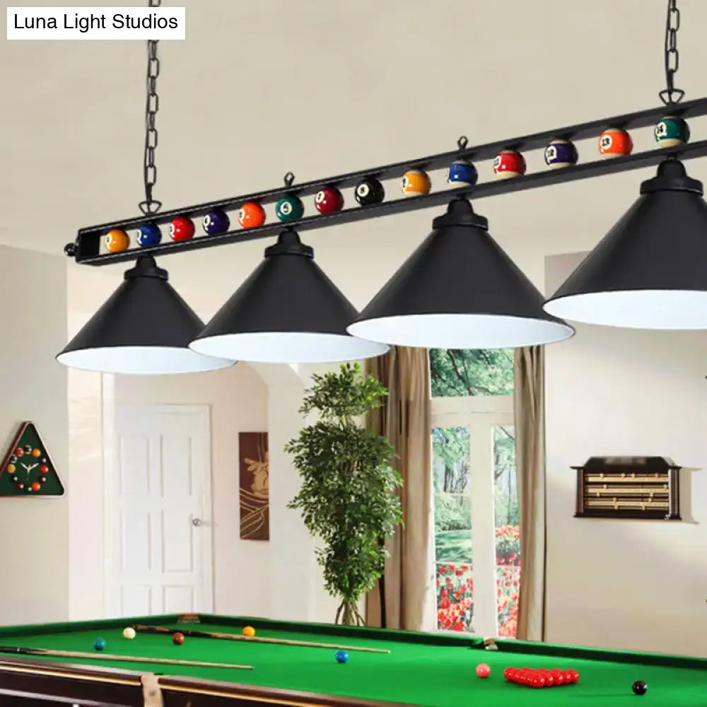 Red Iron Linear Ceiling Light