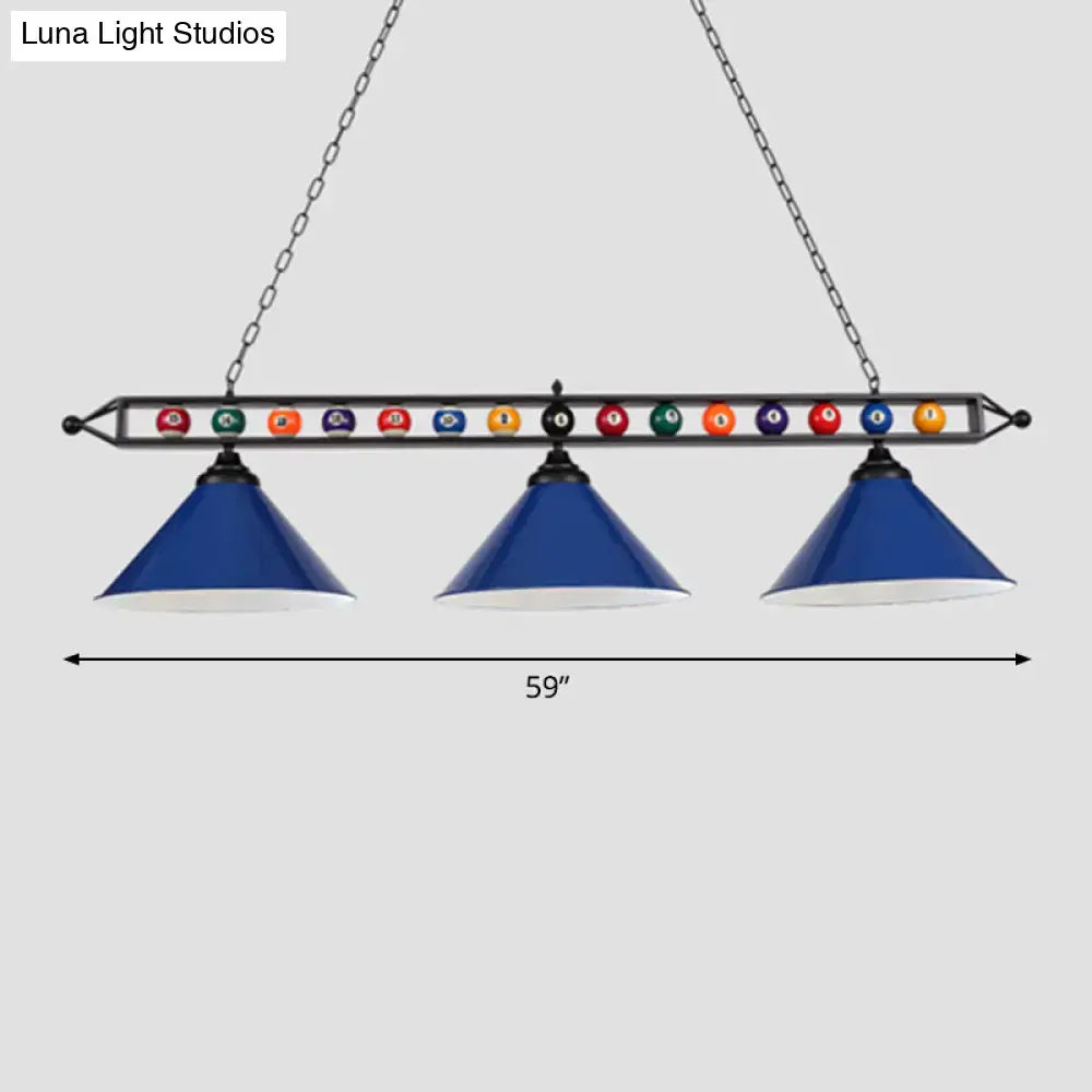 Red Iron Linear Ceiling Light