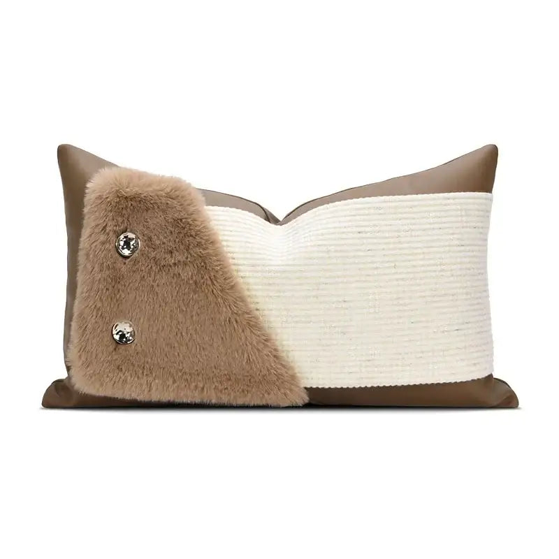 Brown Leather Pillowcase