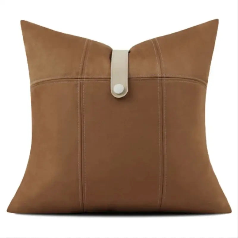 Brown Leather Pillowcase