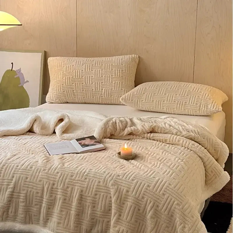 Grey Wool Double-Layer Blanket