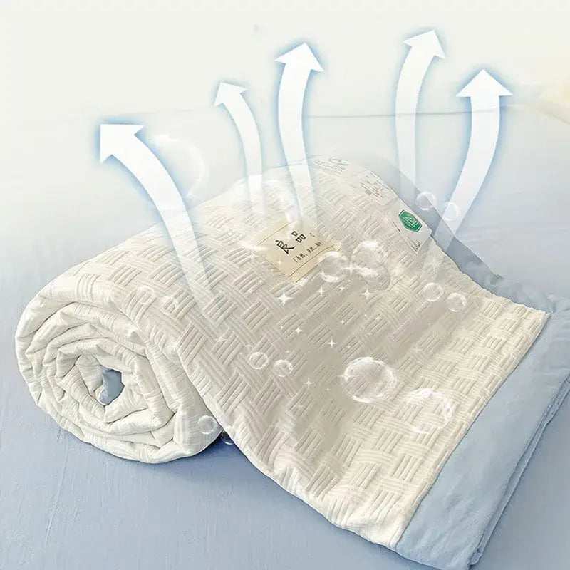 White Green Jacquard Blanket
