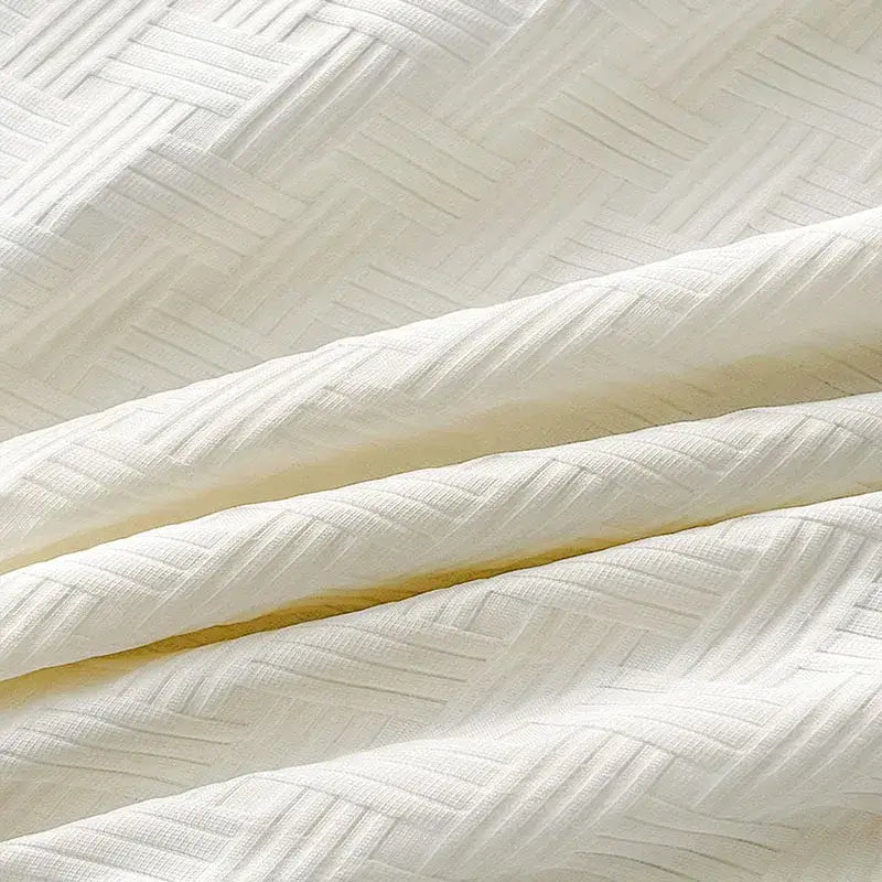 White Green Jacquard Blanket