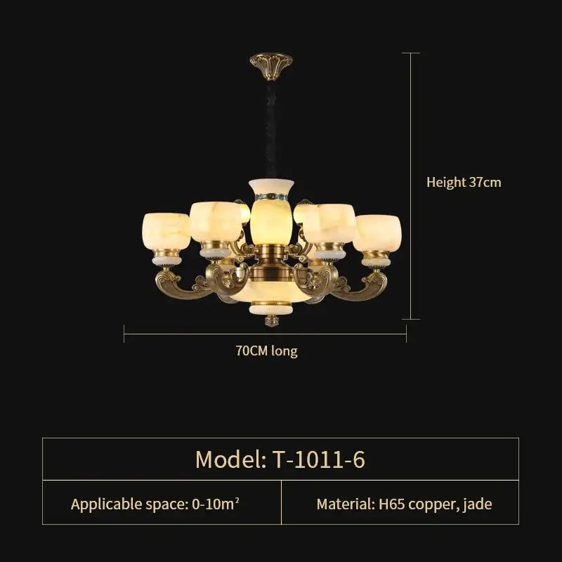 Jade Bronze Multi-Tier Chandelier