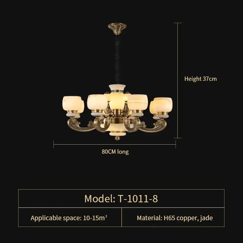 Jade Bronze Multi-Tier Chandelier