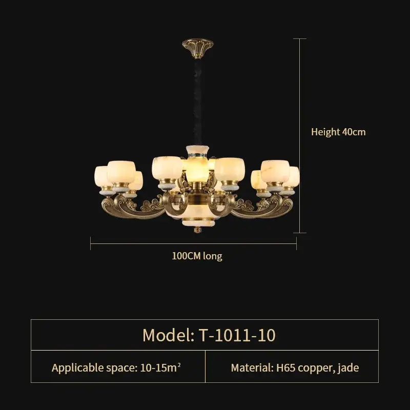 Jade Bronze Multi-Tier Chandelier