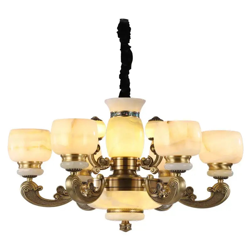 Jade Bronze Multi-Tier Chandelier